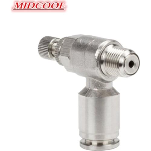 Pneumatic Throttle Valve Quick Push Air Fitting Connector Flow Controller SL4-01