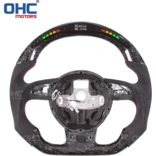 Performance 100% Real Forged Carbon Fiber LED Display Steering Wheel compatible for Aud-i A1 A2 A3 A4 A5 RS3 RS4 RS5 S3 S4 S5