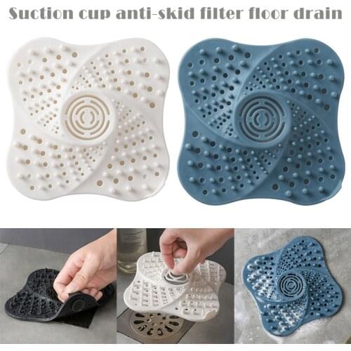 Rubber Hair Catch Shower Drainer Flexible Bathtub Strainer with 4 Strong Suction Cups VGE