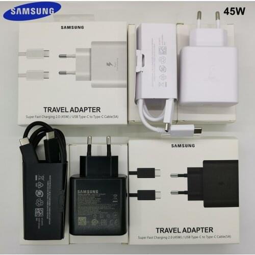 Samsung Note 20 Ultra Super Fast Charger 45W Quick Adapter Type C Cable For Galaxy S20 S10 Plus A90 A80 S20 Note 20 Ultra 10 10