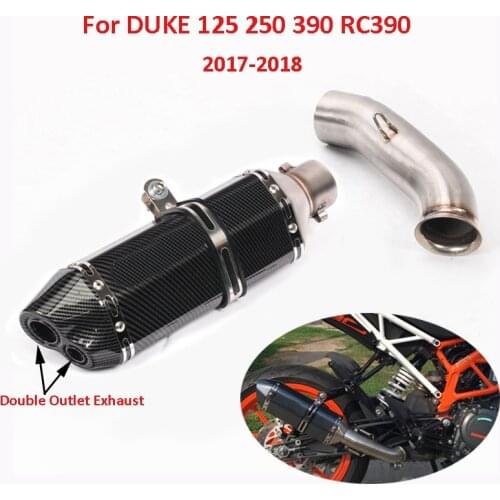 Slip on for Duke 125 250 390 Motorcycle Exhaust System Dual Muffler Pipe Connect Link Pipe for KTM 125 250 390 Duke 2017-2021