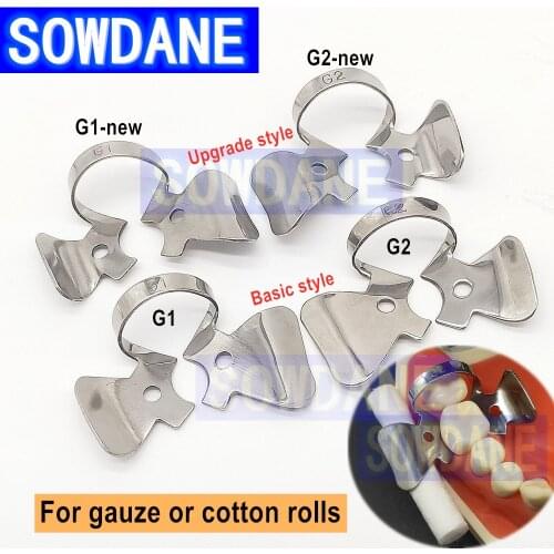 Dental Rubber Dam Clamps Special Clip for Gauze or Cotton Rolls Stainless steel Instrument Endodontic Restorative Clip Holder
