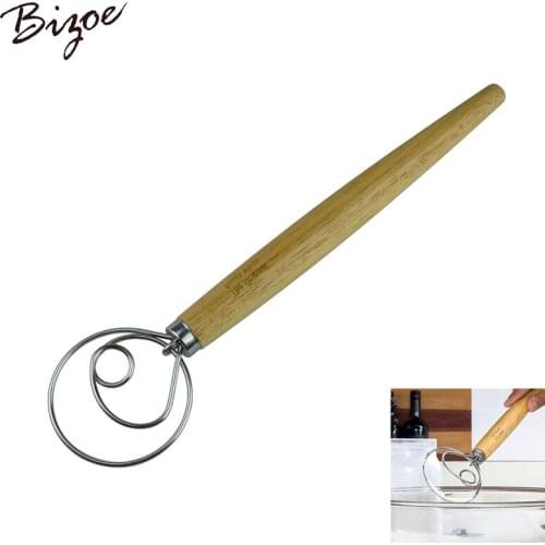 Stainless Steel Dough Whisk Blender Cake Bread Pastry Dough Mixer Stick Handle Egg Beater Tools Baking Pastry Blender