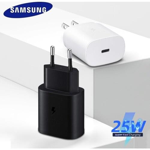 Original Samsung Charger 25w Pd Fast Charge EU For Galaxy S21 5G S20 S10 Note 20 10 A71 A70s A80 M51 Chargeur Carregador Samsung