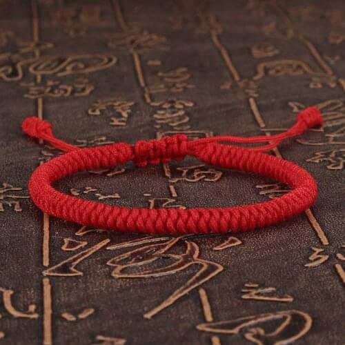 Women Bracelet Lucky Red Rope Braided Adjustable Buddhist King Kong Knot Charm Bracelets & Bangles for Women Men Couple Gift