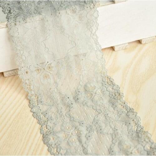 2 Meters/lot 10.5cm Beautiful Gray Elastic Lace Ribbon Stretchy Lace Trim
