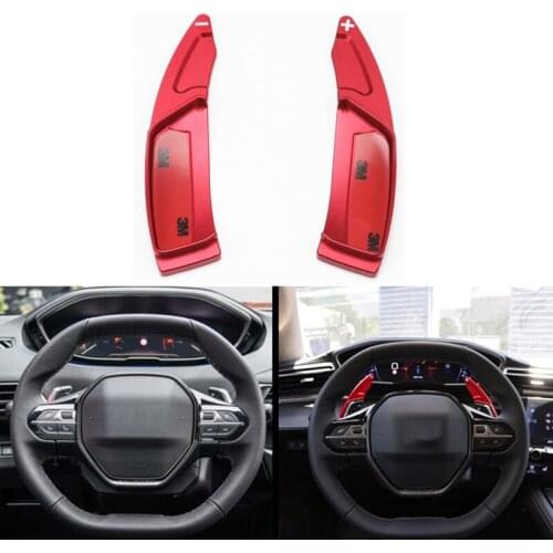 2PCS Car Steering Wheel Shift Paddle Gear Paddles Extender Stickers for Peugeot 2008 3008 5008 508L Car Styling Accessories