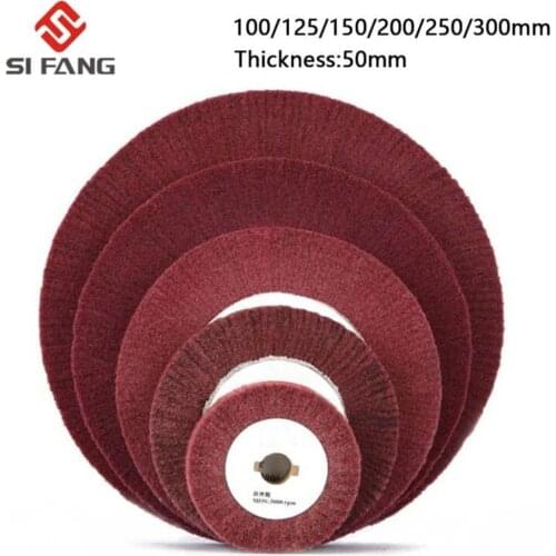 4''/5''/6''/7''/8''/10''/12'' Non-woven Scouring Pad Grinding Wheel Red Flap Mop Polishing Wheel Disc 20mm Bore thickness 50mm