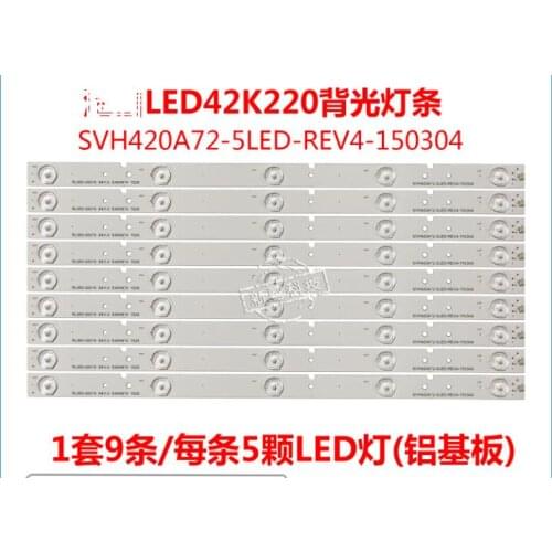 9PCS new original 5LED strip SVH420A72_REV3_5LED_130114 SVH420A72_5LED_REV4_150304 FOR LED42EC110JD 42K220 110JD 220JD GLB