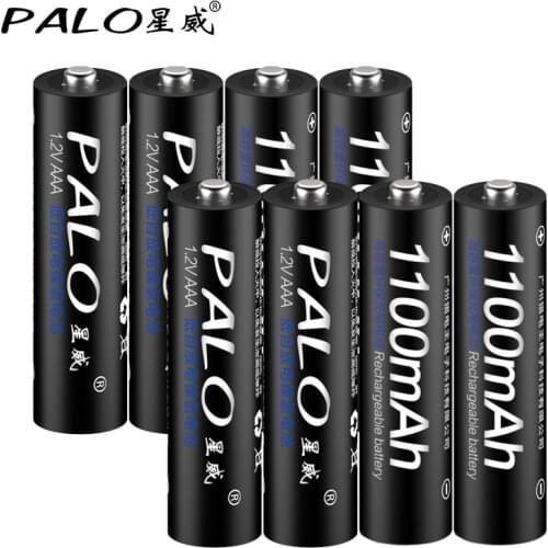 8Pcs PALO AAA Battery 1.2V Ni-MH AAA Rechargeable Battery 1100MAH Batteries 3A Bateria Baterias with 2PC AAA/AA Battery Holder