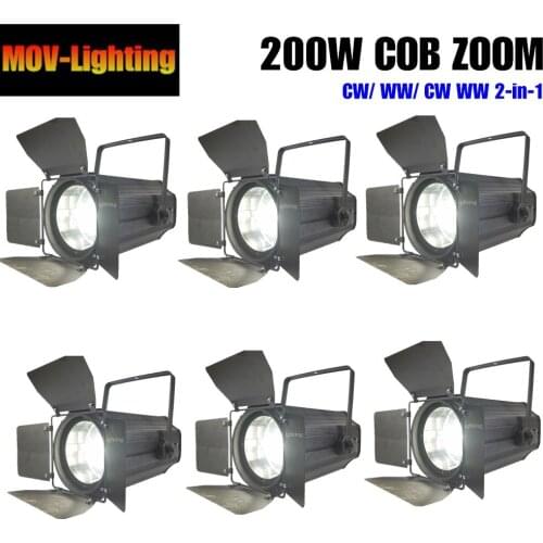 Free Shipping 6pcs/lot COB PAR LED 200W Cold/Warm White Zoom Portable DJ