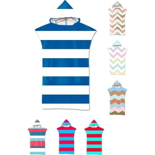 Free shipping Simple Nordic Geometric Stripes Zigzags Chevrons Waves Print Large Adult Poncho Hooded Pool Bath Beach Towel
