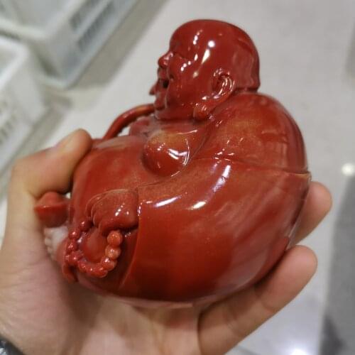 Large size drop shipping Natural Red Jade Crystal gemstone China Buddha Reiki Healing Crystal Hand Carved Buddha Wholesale