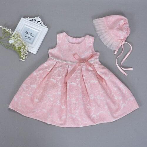 Kids Newborn Christmas Baby Girls Toddler Princess Pageant Party Tutu Bow Infant Dresses With Bonnet for 1 Year Birthday