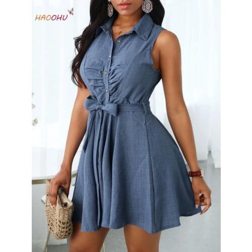 Джинсовые летние платья HAOOHU China At AliExpress