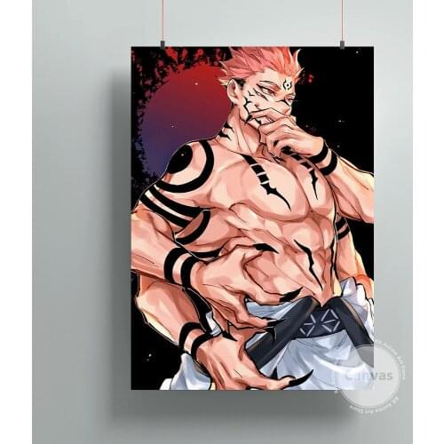 Canvas Anime Sukuna Jujutsu Kaisen Pictures Home Manga Decoration Paintings Poster HD Prints Wall Art Modular Living Room
