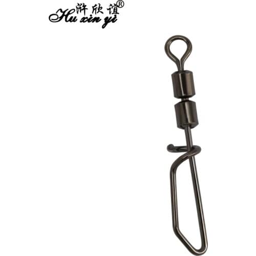 HXY PCS(25 15) SIZE(12# to 3/0#) High Speed double rolling swivel with T-shape Snap Lure Fishing Swivel Connector