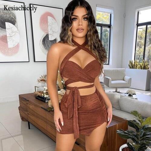 Kesiachiccly Elegant Velvet Bodycon Party Dress Women Sexy Backless Slim Mini Dress Summer Ladies Fashion Casual Dresses 2021