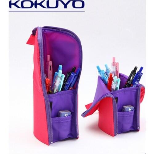 KOKUYO Standing Pencil Case Two-in-one Pencil Bag Multifunction Deformation Pencil Pouch High-capacity Pen Bag School Stationery
