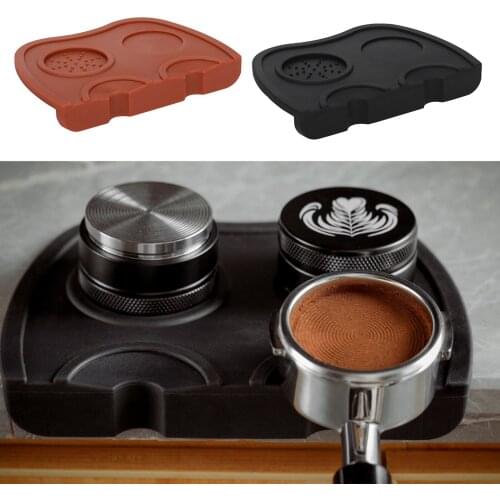 Espresso Mat Coffee Tamper Anti-slip Tamping Holder Pad Silicone Mat Black