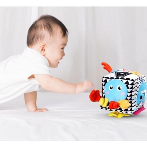 Lovely Baby Block Bite Resistant Sensory Training Cartoon Design Sensory Training Colorful Infant Soft Cube Stack Baby Toys