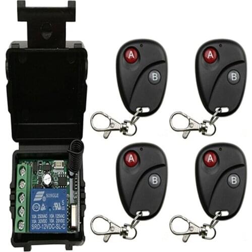 Mini Wireless RF Remote Control Light Switch 10A Relay Output Radio DC 12V 1 CH Channel 1CH Receiver Module +Transmitter