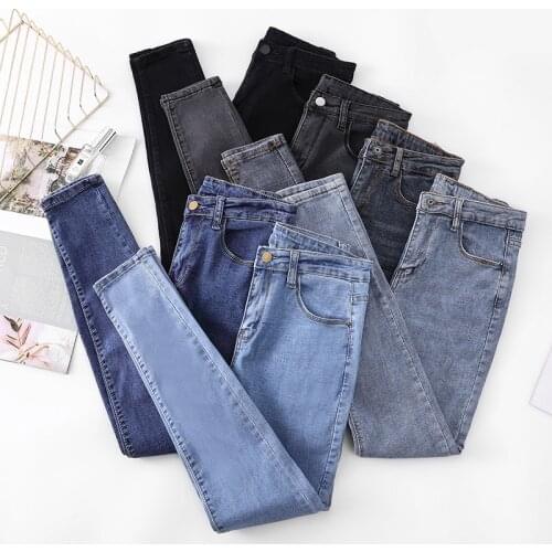 Fashion Jeans Women Casual High-waist Womens Jeans Simplicity Self Cultivation Pencil Pants Stretch Skinny Pants Daily Trousers