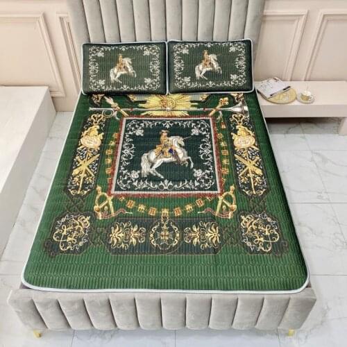 20 Luxury Classic Latex thin mattress set cleaning disinfection Padded puff Mat Pillowcases Queen Size 3pcs Cool feeling