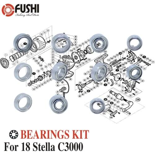 Fishing Reel Stainless Steel Ball Bearings Kit For Shimano 14 Stella C3000 C3000SDH C3000 X G Spinning reels Bearing Kits