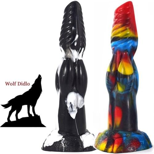 2021 New Soft Silicone Big Dick Dog Wolf Penis Womens Dildo Masturbator Erotic Anal Sex Toy for Woman Couples Adult Sex Product