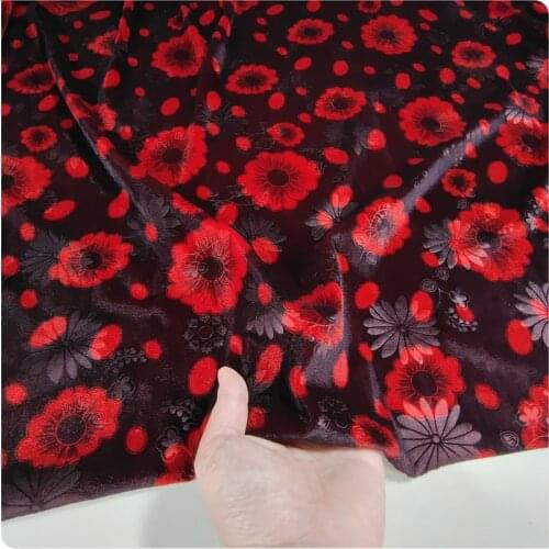 New Elastic Embossed Gold Velvet Cheongsam Dress Pants Suit Apparel Fabric