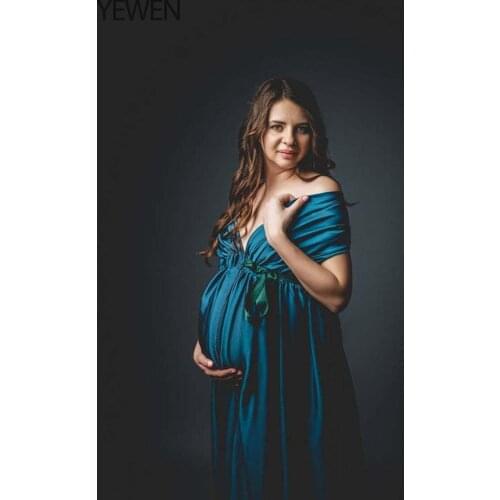 New Elegant Maternity Dresses Pleuche Long Pregnancy Photography Dress Maxi Maternity Gown for Pregnant Women Photo Shoot Props