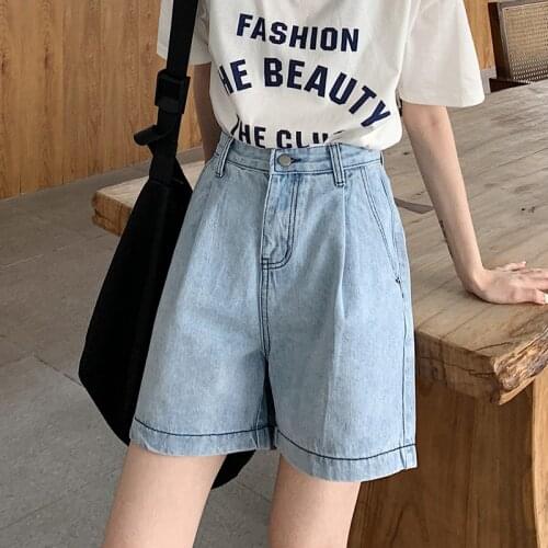 Fashion New 2021 Womens Fit High Quality Tide mujer cute Female Denim Shorts cute Summer solid Mom Streetwea sweet girls Casual