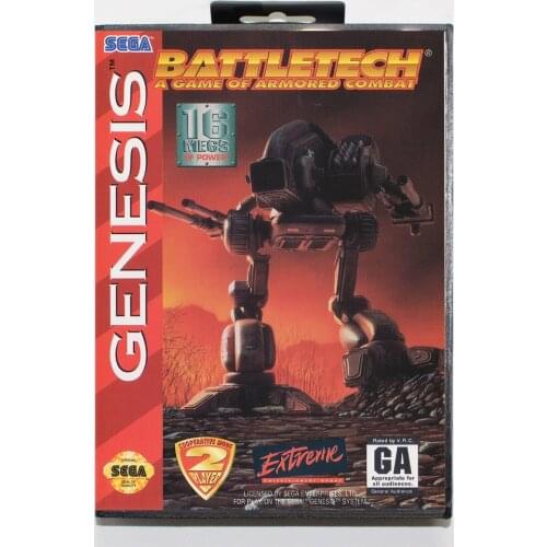 New 16 bit MD game card - battletech with Retail box For Sega genesis system