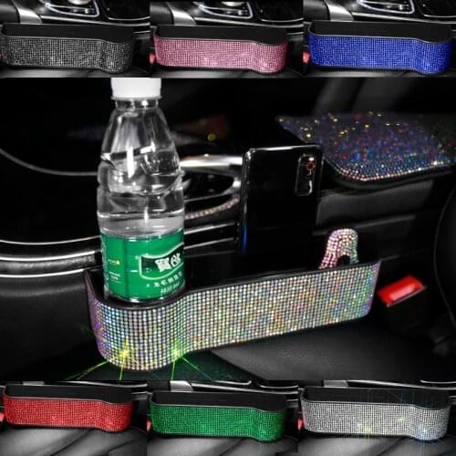 Car Seat Gap Organizer Bling Car Storage Organizer Universal Diamond Non-Slip Car Front Seat Crevice Storage Box