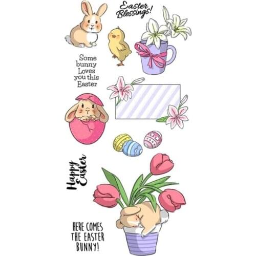 Easter Bunny Flower Silicone Clear Seal Stamp DIY Scrapbooking Embossing Photo Album Decorative Paper Card Craft Art New 2020