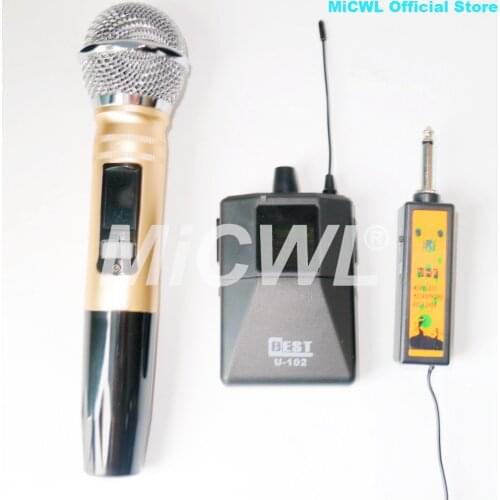 Very Portable 2 Channel Rechargeable Wireless Handheld Lavalier Karaoke Microphone System MiCWL TR2-H