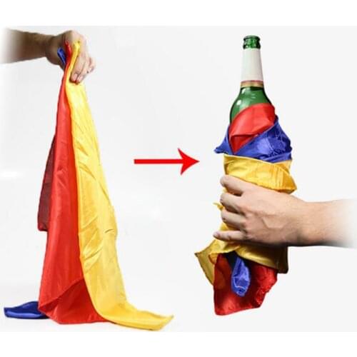 Appear Bottle From Silks Scarves Stage Magic Tricks Prop Toys Professional Magician Object Appearing From Silk Close up Illusion