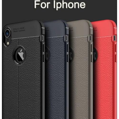 Shockproof Matte Cover For Iphone XS MAX XR X Lychee Leather Magnetic Ring Soft Silicone Phone For Iphone 6 7 8 6s Plus Case