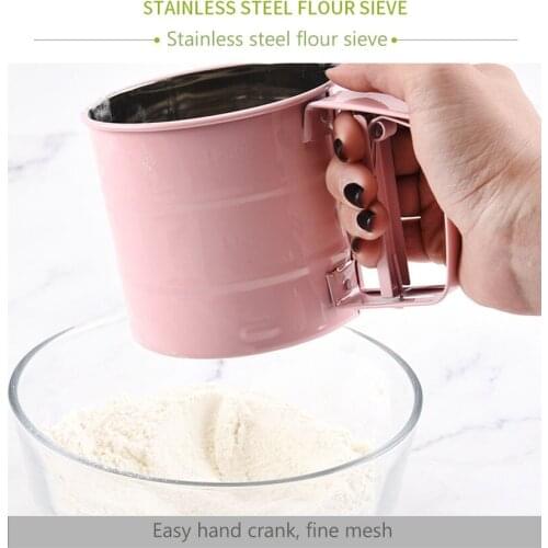 Handheld Flour Sieve Cup Flour Mesh Sieve Baking Tools Cakes Pastry Baking Tools Cup Shape Bakeware Sifters