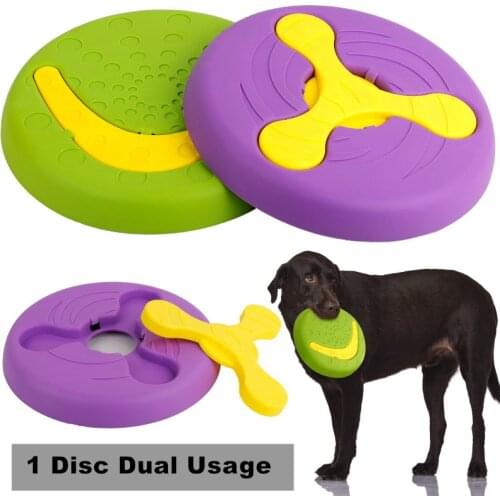 Detachable Dog Flying Disc Toys Funny Outdoor Floating Dog Training Toy Dog Chew Toys Food Feeding Bowl Pet Supplies