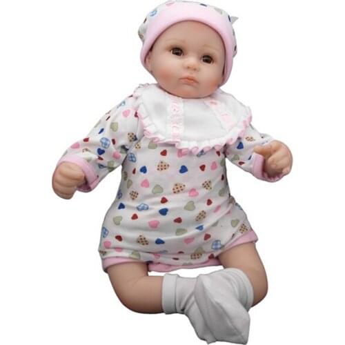 16 inches/40cm Silicone Reborn Baby Dolls with Clothes,Lifelike Newborn Baby-Reborn Soft Playing Doll for Children Birthday Gift
