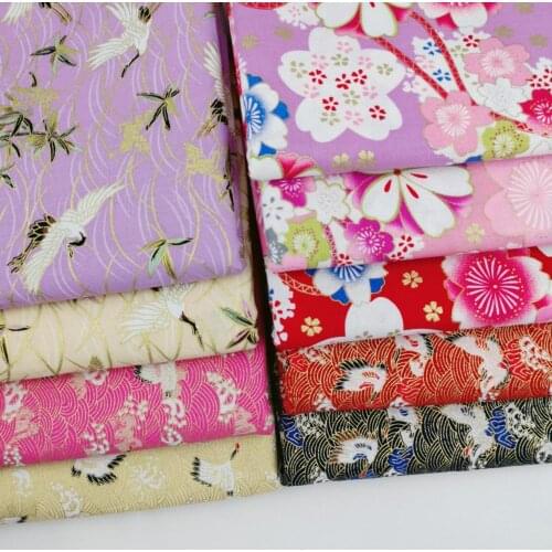 Bird Flower DIY Table Cloth and Patchwork Quilting Home Textile Curtion Material Hot Bronzed Fabric Japanese Style Fabric