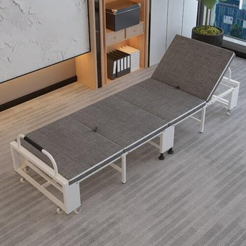 80/90CM 4-Fold Folding Bed Home Office Sofa Portable Simple Lunch Nap Bed Lounge Chair Military Camping With Adjustable Backrest