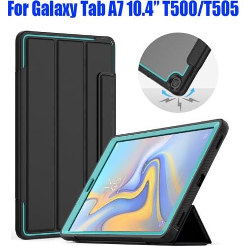For Galaxy Tab A7 10.4 T500 T505 Smart Cover+Silicone Case Kids Safe Armor Shockproof Heavy Duty Cover Tab A 10.1 T510 T290 T307