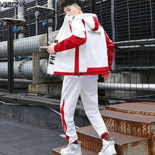 Hip Hop Military Men Tracksuit Pocket Zipper Loose Men Jacket Long Sleeve Casual Fashion Mens Sportswear Suits Jacket + Pants