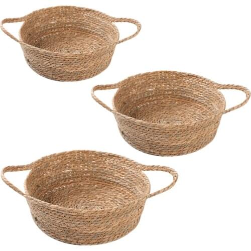 Cat Straw Nest Comfortable Cat Bed Universal in All Seasons with Handle Handmade Corn Husk Cat Nest