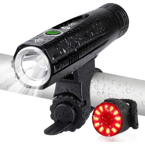Ultra Bright Bike Lights Rechargeable 800 Lumens Headlight and Taillight Set, LED Bicycle Lights Front and Back