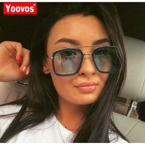 Yoovos Alloy Women Sunglasses 2021 Vintage Square Brand Designer Sunglasses Men Retro Classic Gradient Oculos De Sol Feminino