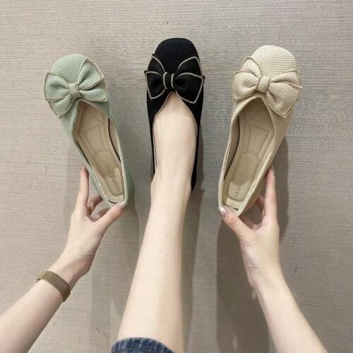 2021 Summer Genuine Shoes Woman Slip On Ballet Flats Female Shallow Loafers Casual Sweet Ladies Footwear Shoes